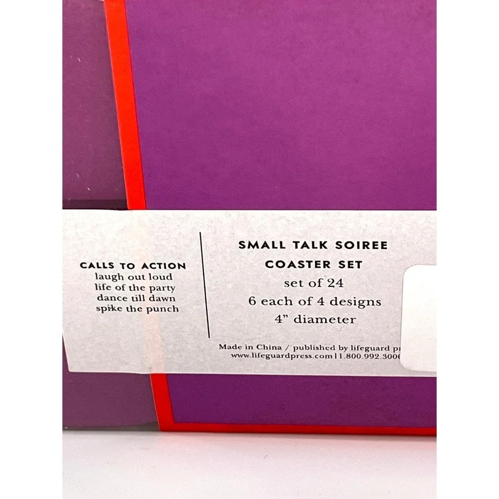 Kate Spade Coaster Set OS Multi Small Talk Soiree 24pc Paper Party Barware Decor